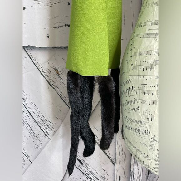Vintage Mink Tail Chartreuse Scarf - Picture 4 of 5